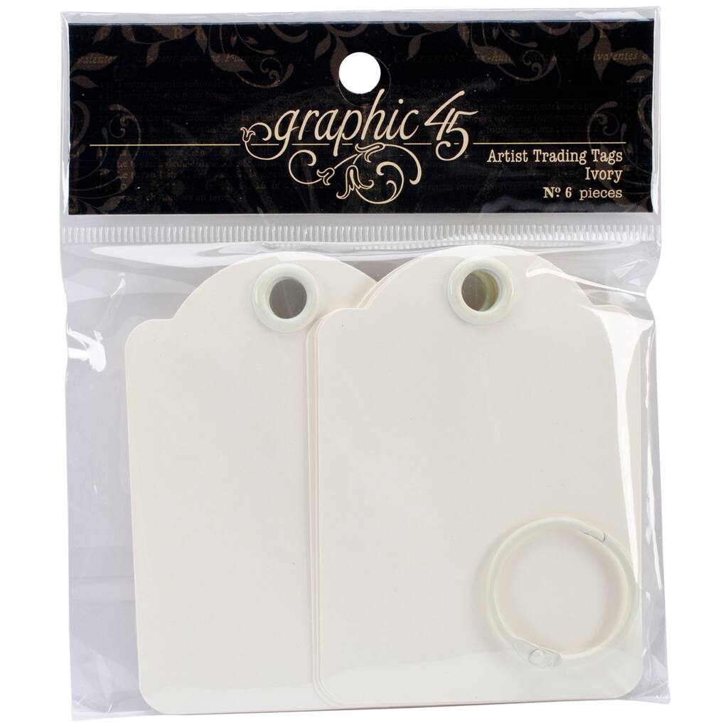 Graphic 45 Staples Artist Trading Ivory Tag Album, 3.5